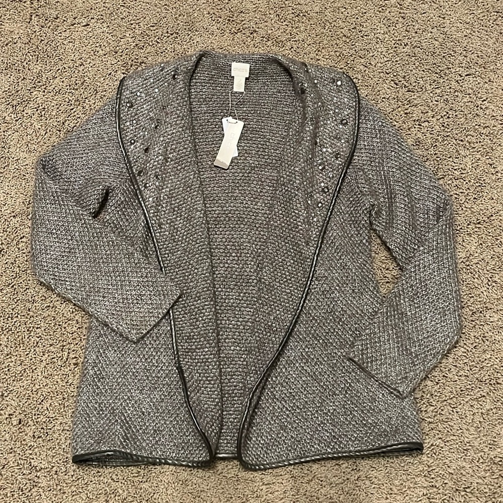 Chicos Embellished Tully Cardigan size 2